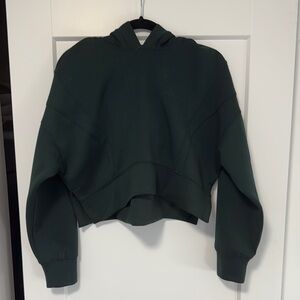 YPB Abercrombie Dark Green Women's Cropped Hoodie Top